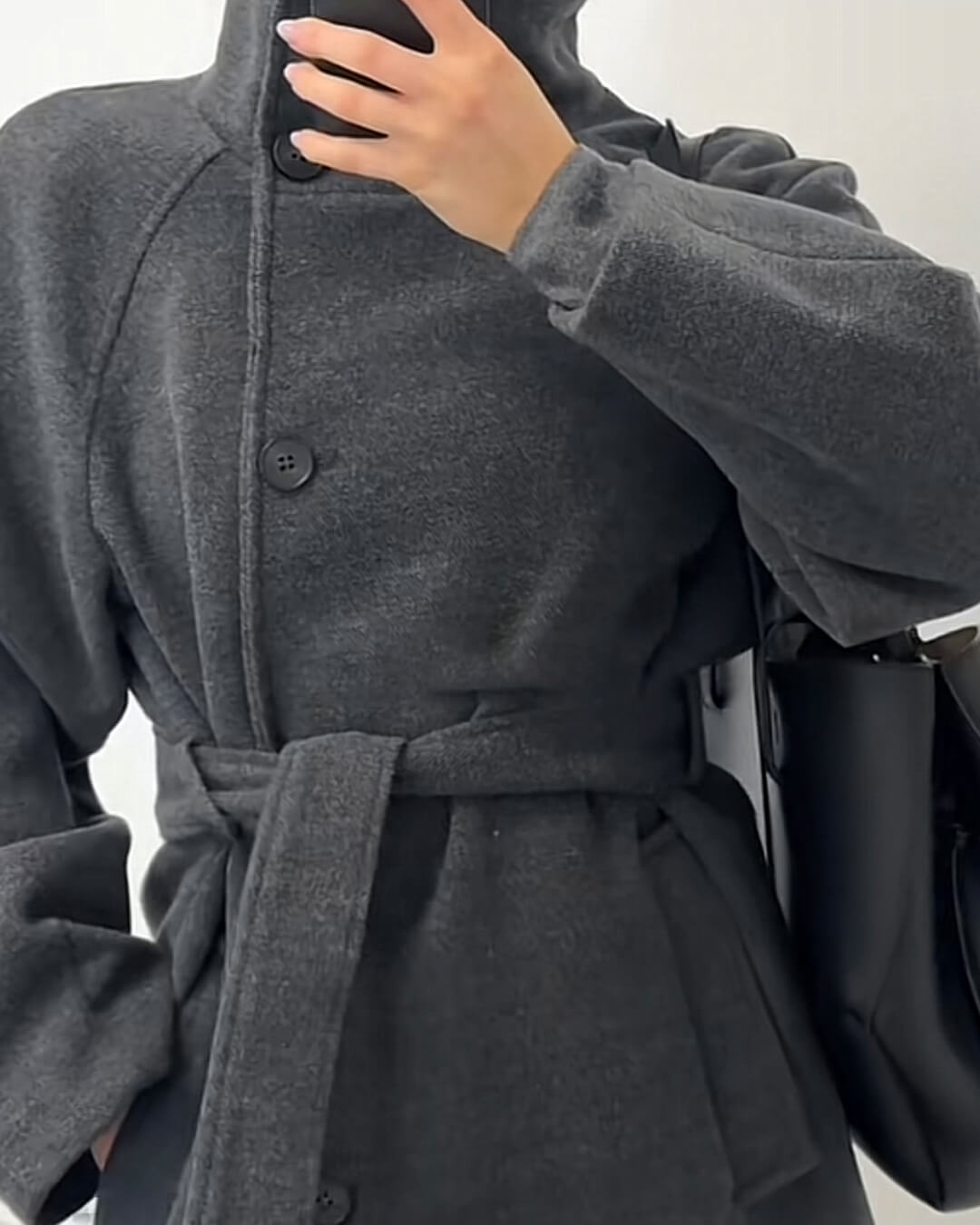 Ariana High Collar Long Belted Coat