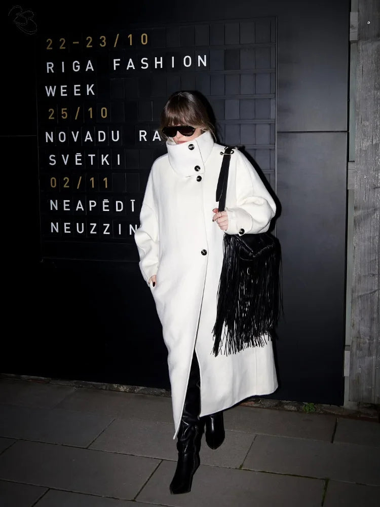 Juliana Stand Collar Long Coat