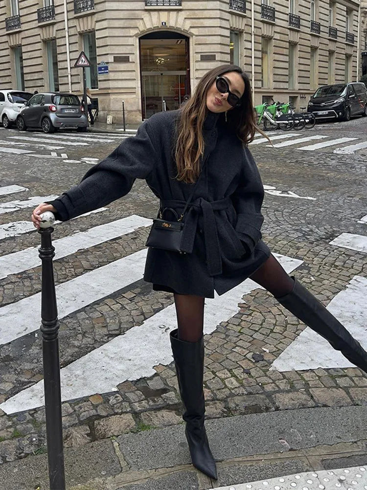 Ashley Stand Collar Short Coat