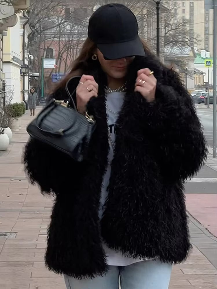 Liza Fuzzy Faux Fur Coat