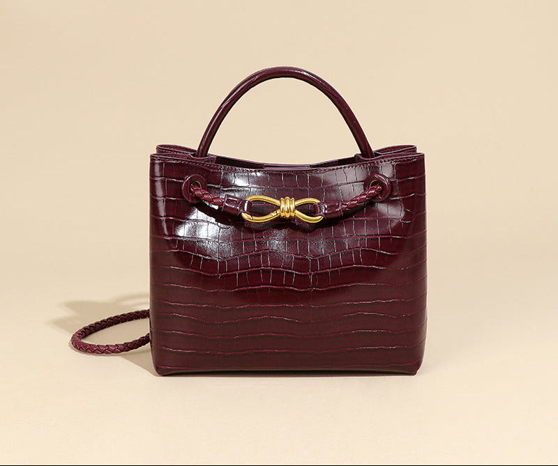 Lucia Croc-Embossed Vegan Leather Bag