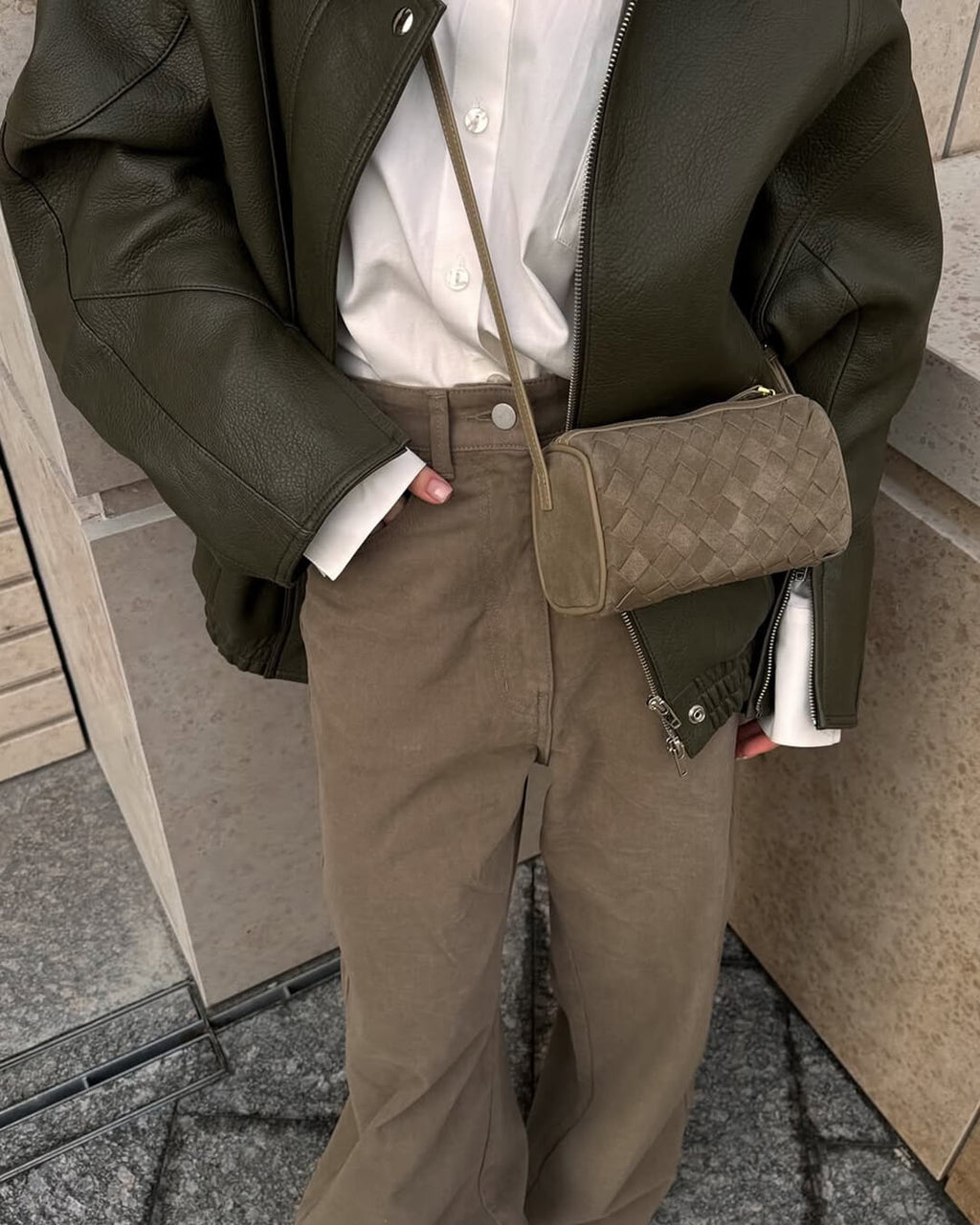 Jessica Woven Suede Bag