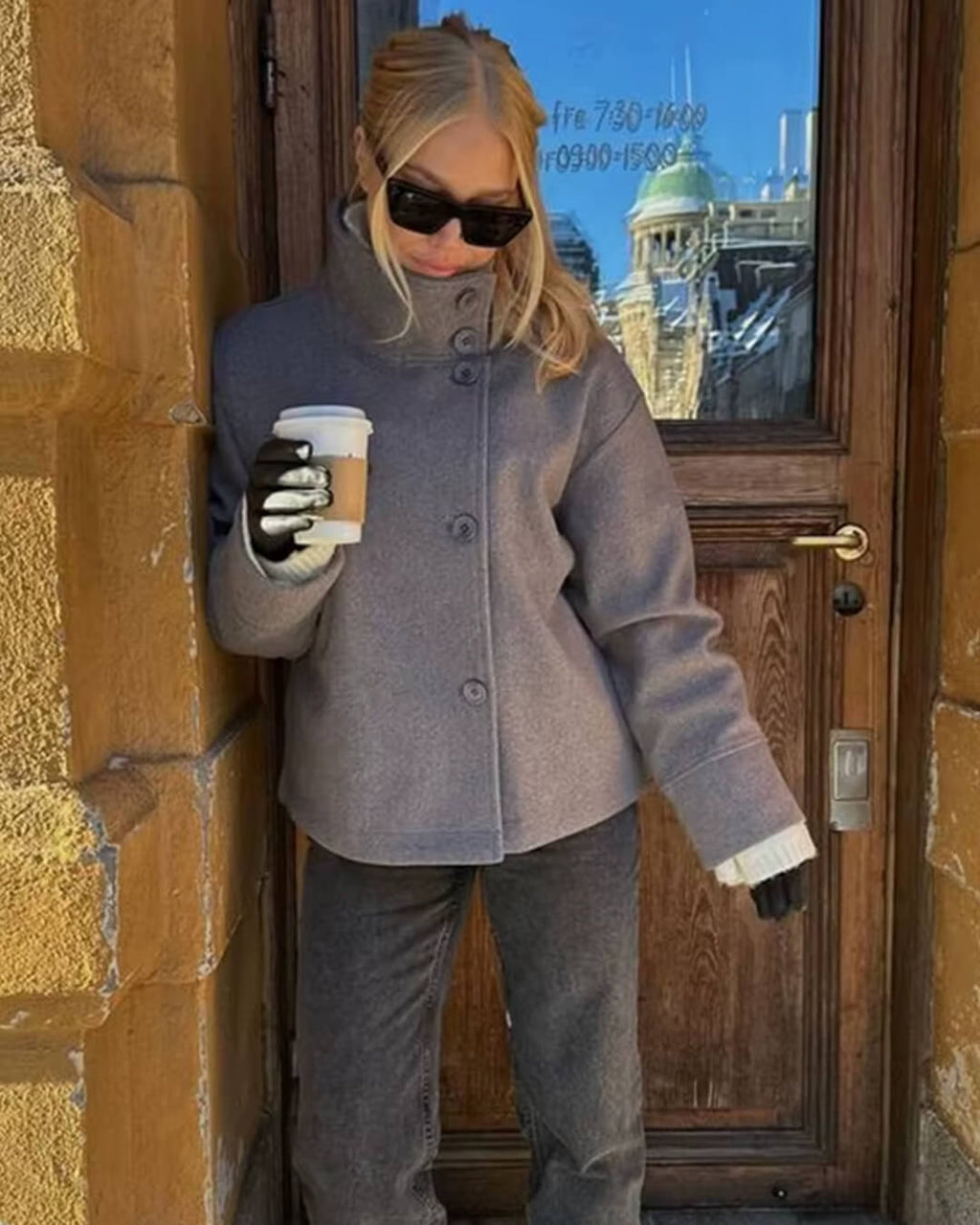 Elegant Jacket with Stand Collar