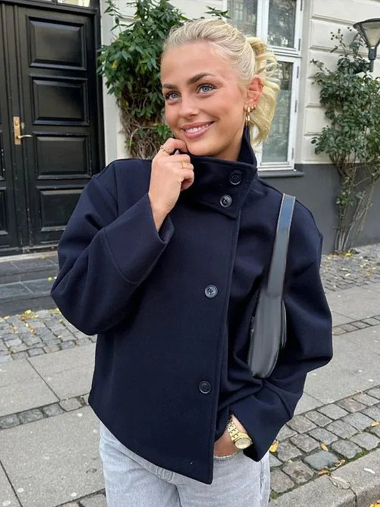 Elegant Jacket with Stand Collar