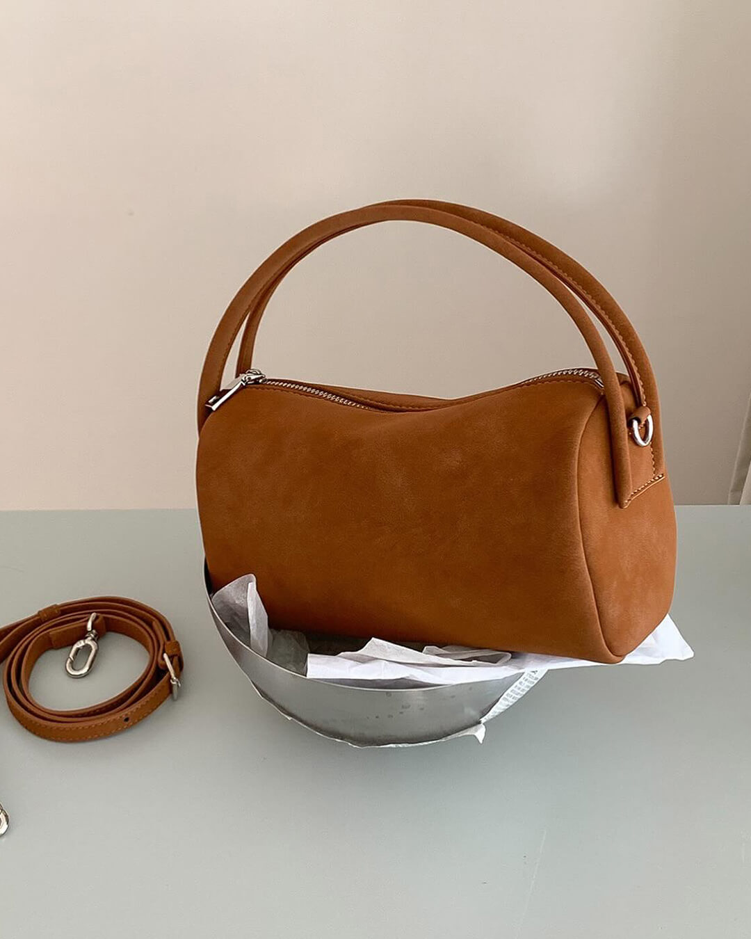 Bella Vegan Suede Bag