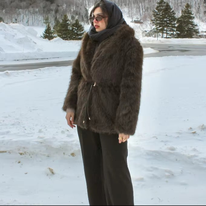 Faith Faux Fur Coat with Belt