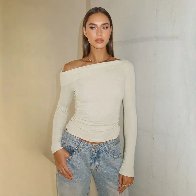 Glenda Asymmetrical Off Shoulder Top