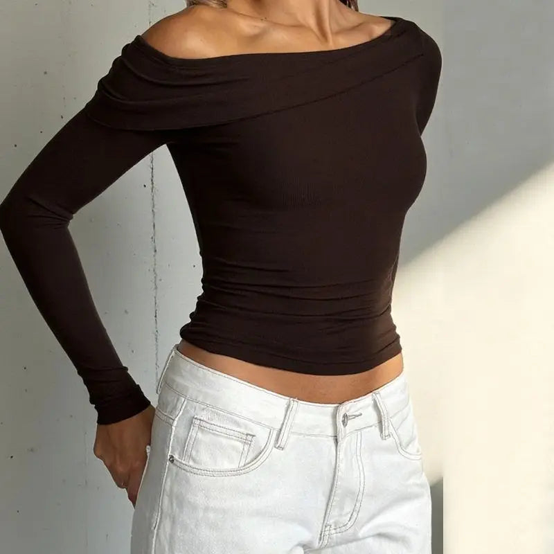 Glenda Asymmetrical Off Shoulder Top