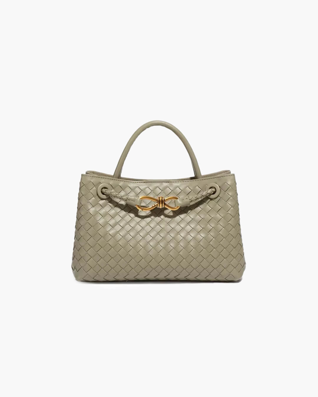 Lucia Vegan Leather Woven Bag Small