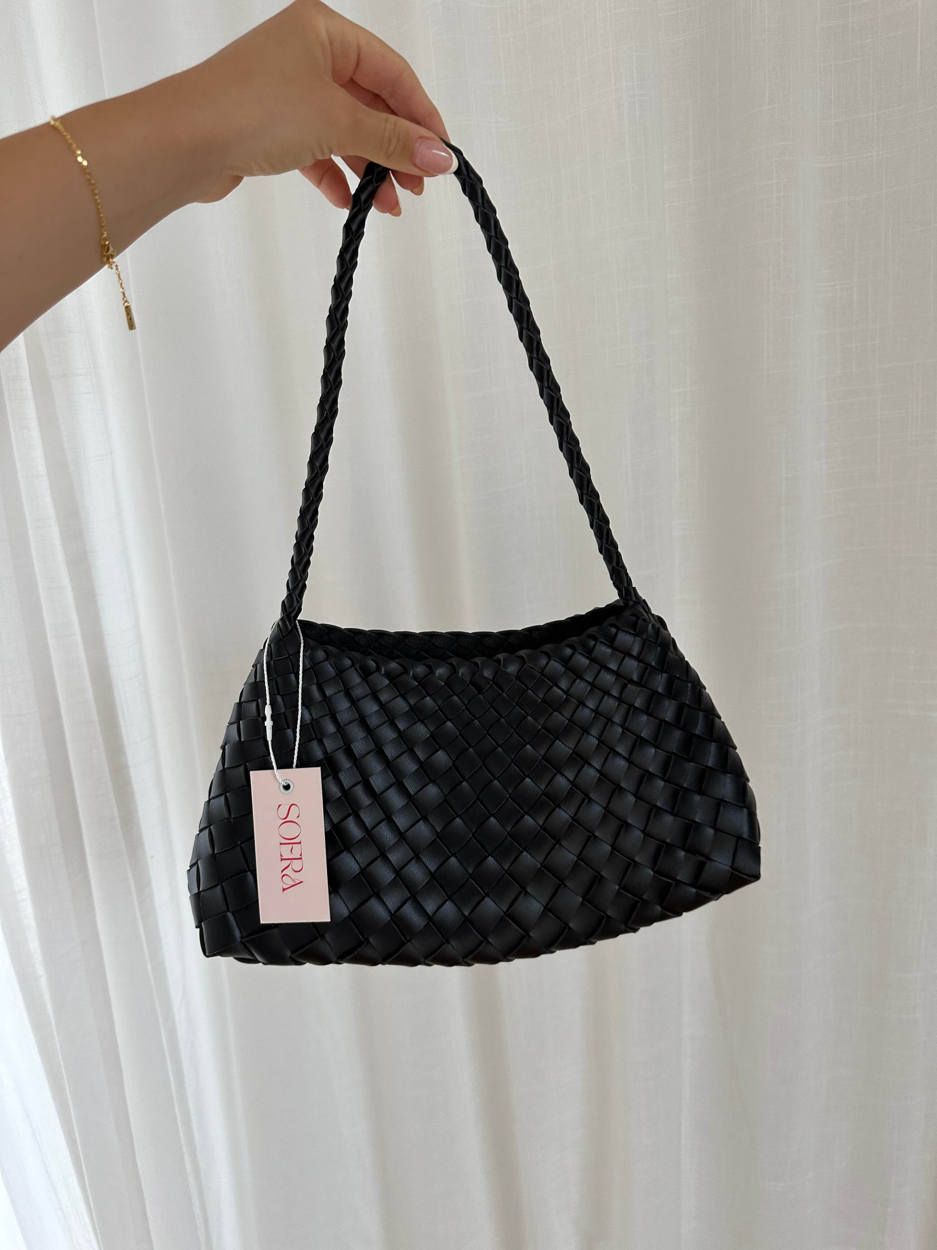 Marissa Vegan Leather Woven Bag Small