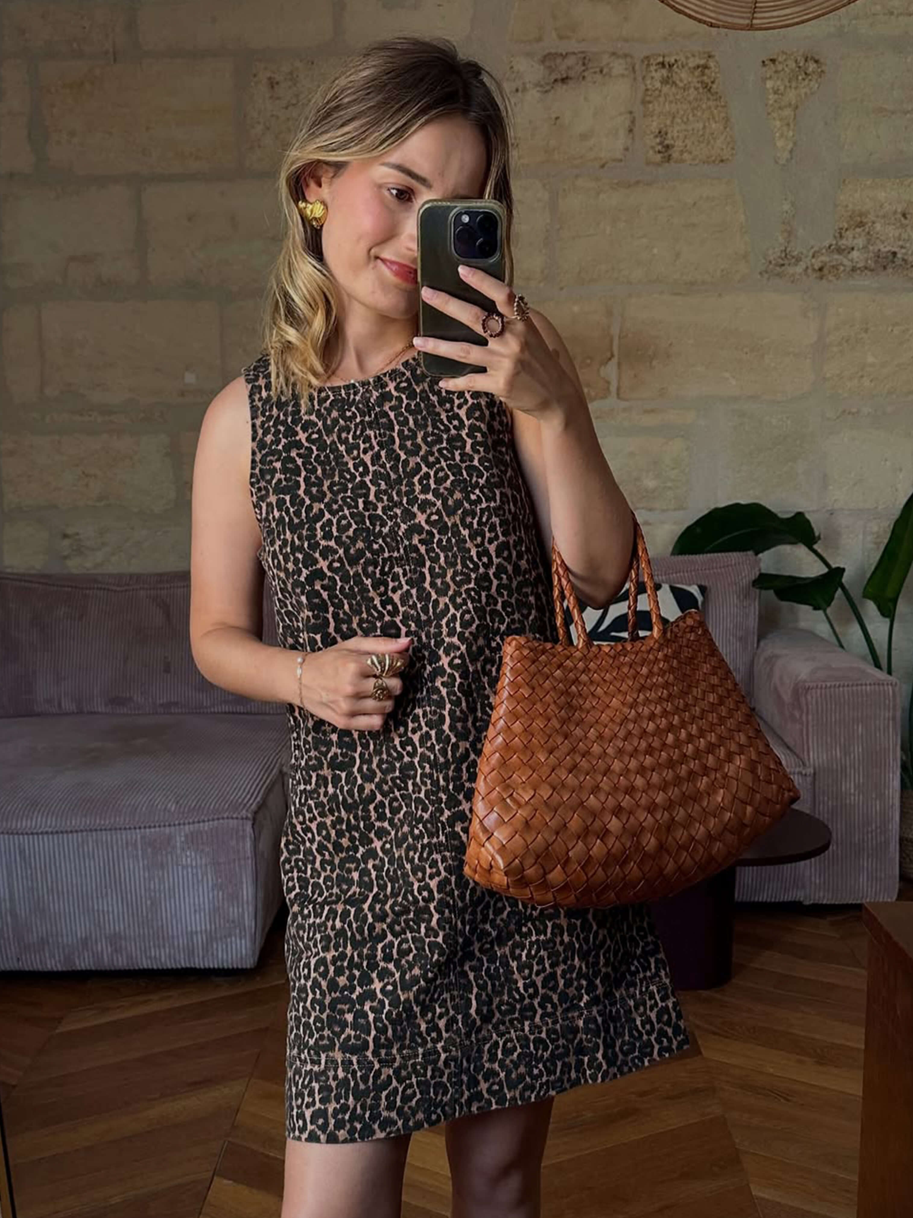 Marissa Vegan Leather Woven Bag Medium