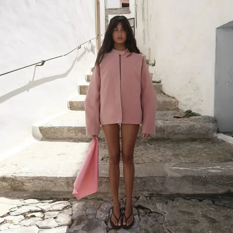 Queenie Suede Bomber Jacket