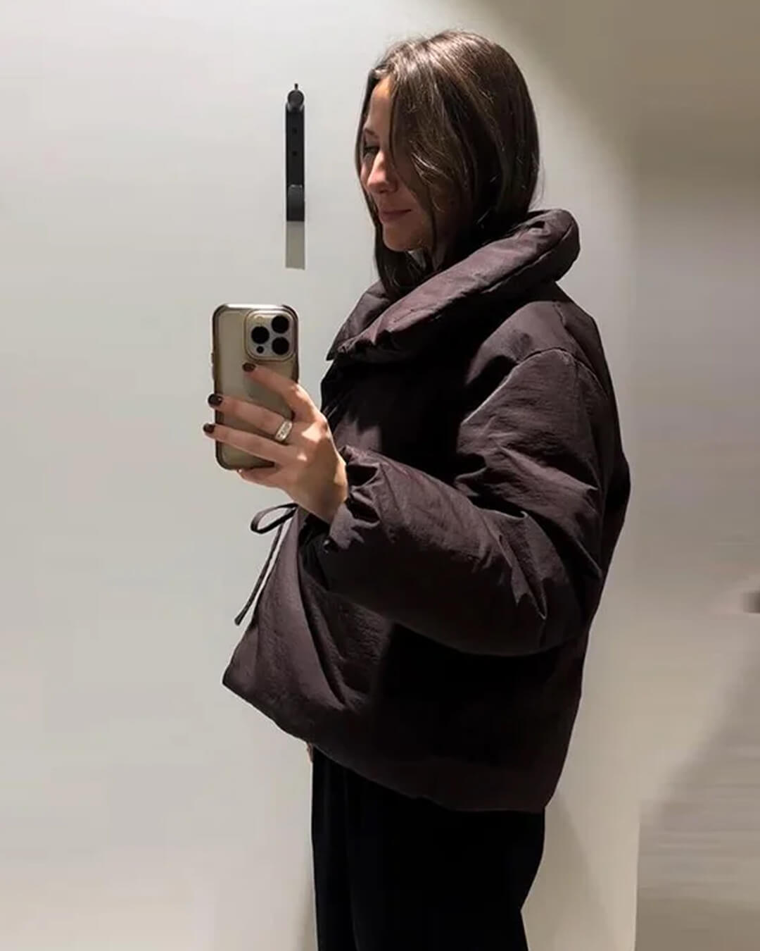 Suzy High Collar Tie-Up Puffer Jacket