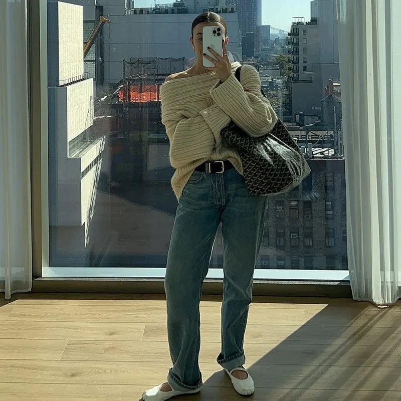 Maya Off-Shoulder Knit Sweater