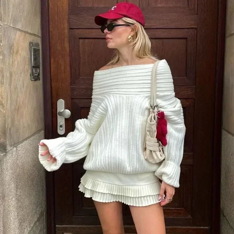 Maya Off-Shoulder Knit Sweater