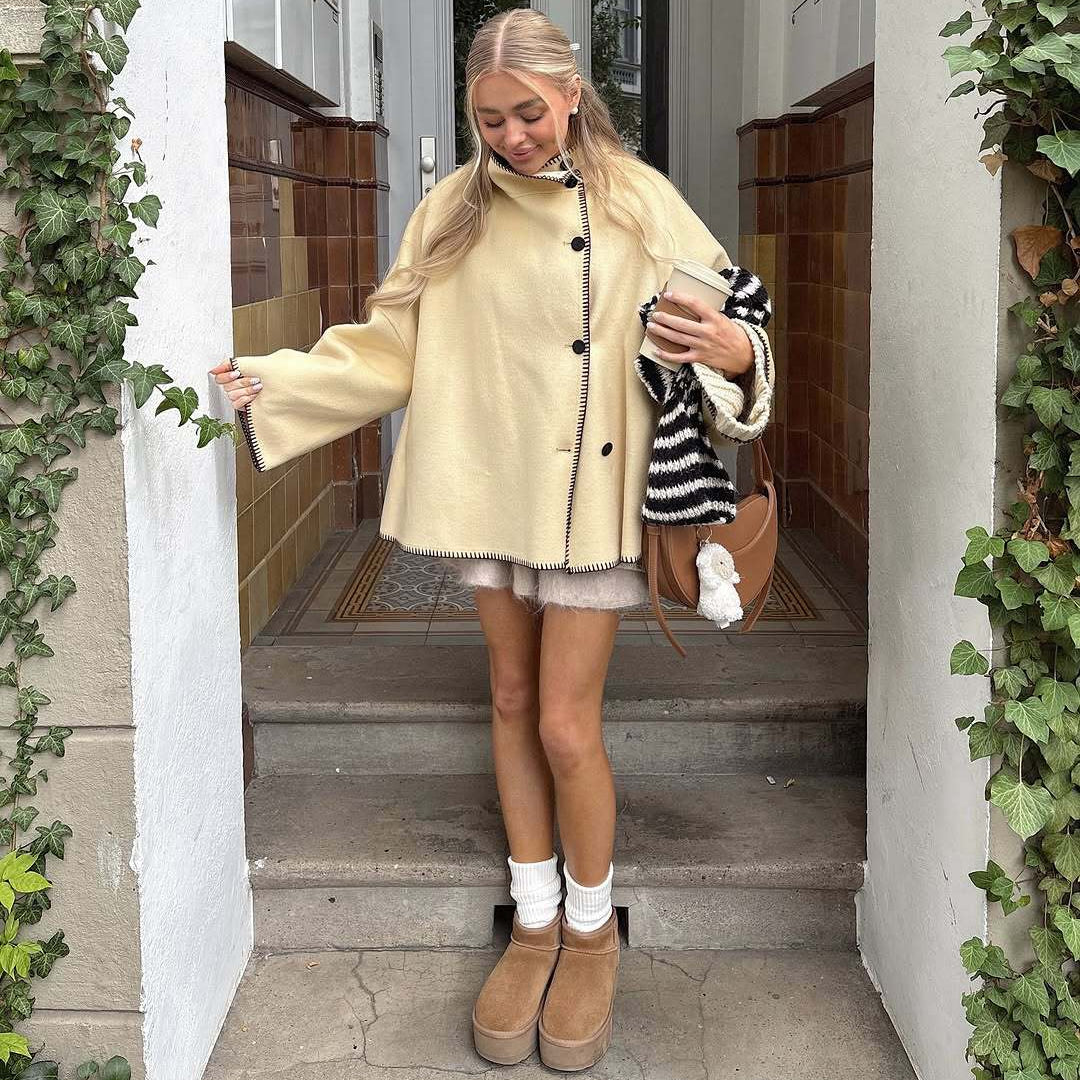 Emily High Neck Button Jacket