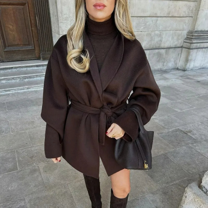 Monica Belted Oversized Wrap Coat