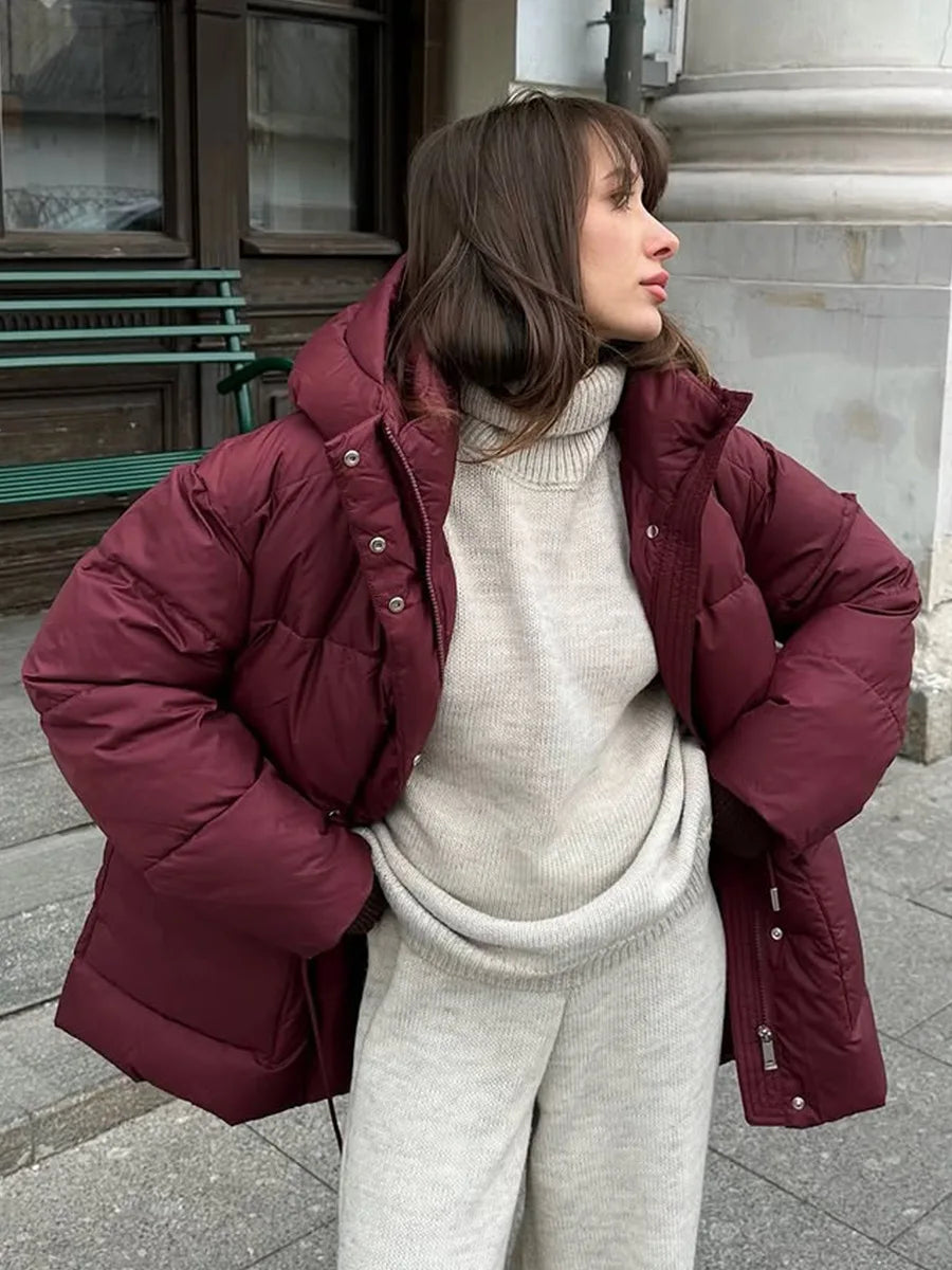 Lorna Drawstring Hooded Puffer Coat