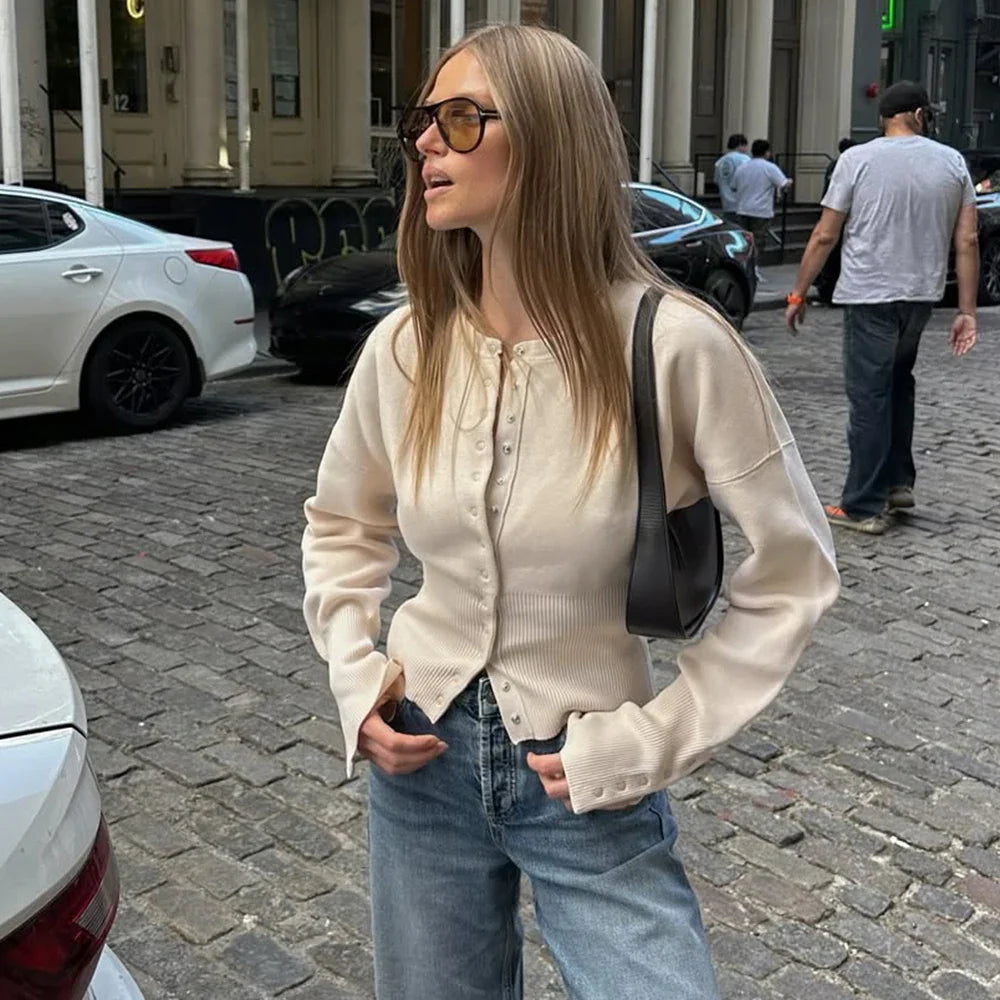 Shelly Snap Button Knit Cardigan