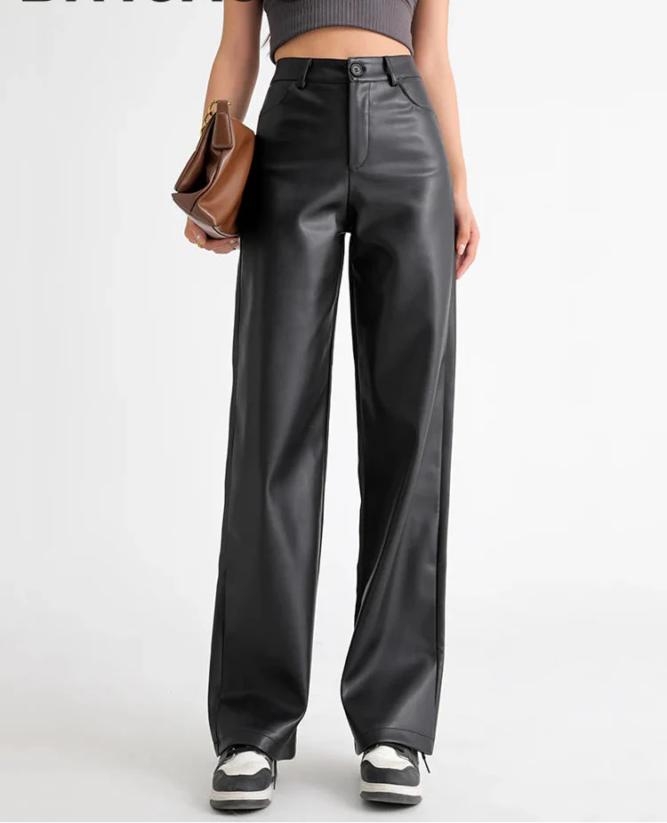 Giselle High Waisted Leather Pants