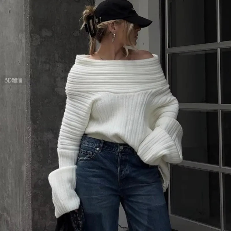 Maya Off-Shoulder Knit Sweater