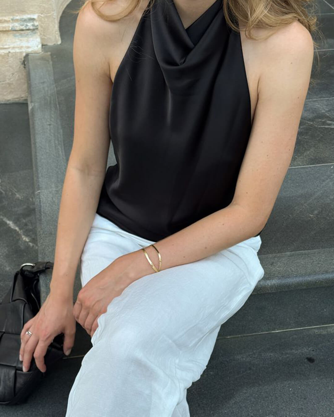 Anastasia Halter Backless Satin Top