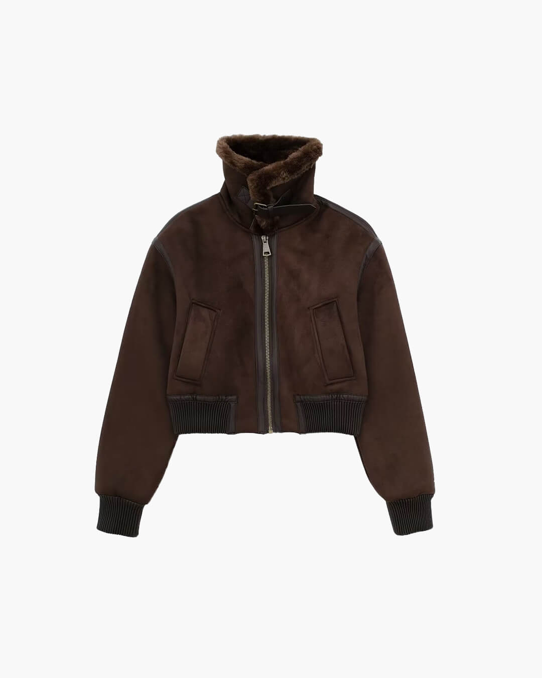 Esme Suede Short Bomber Jacket