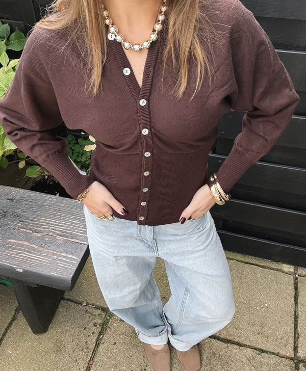 Luna Fitted Knit Button Cardigan