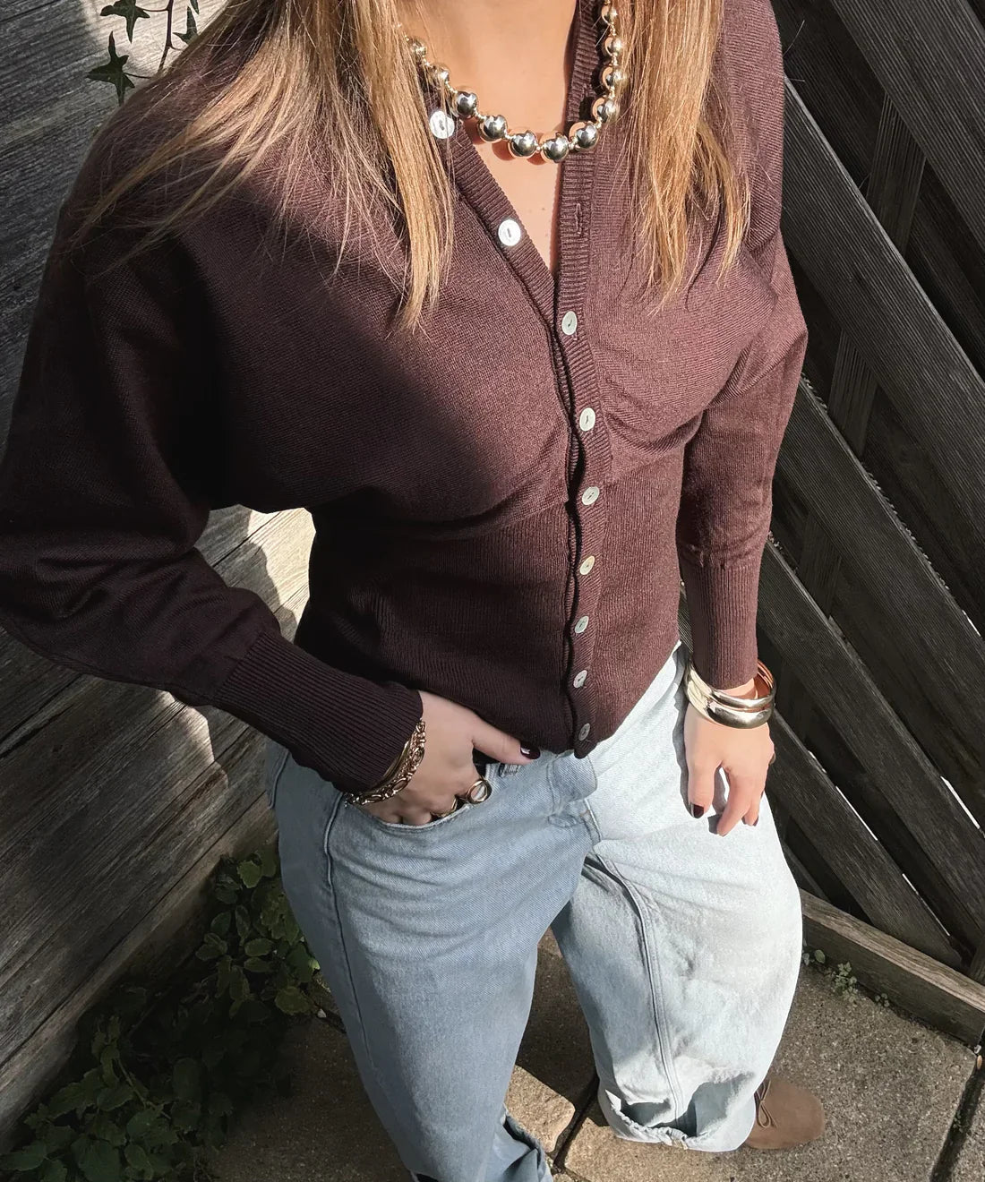 Luna Fitted Knit Button Cardigan