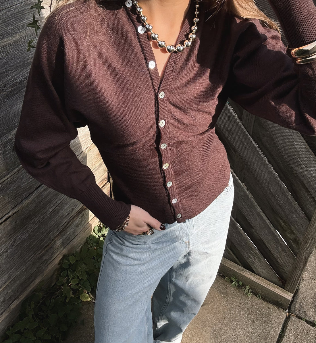 Luna Fitted Knit Button Cardigan