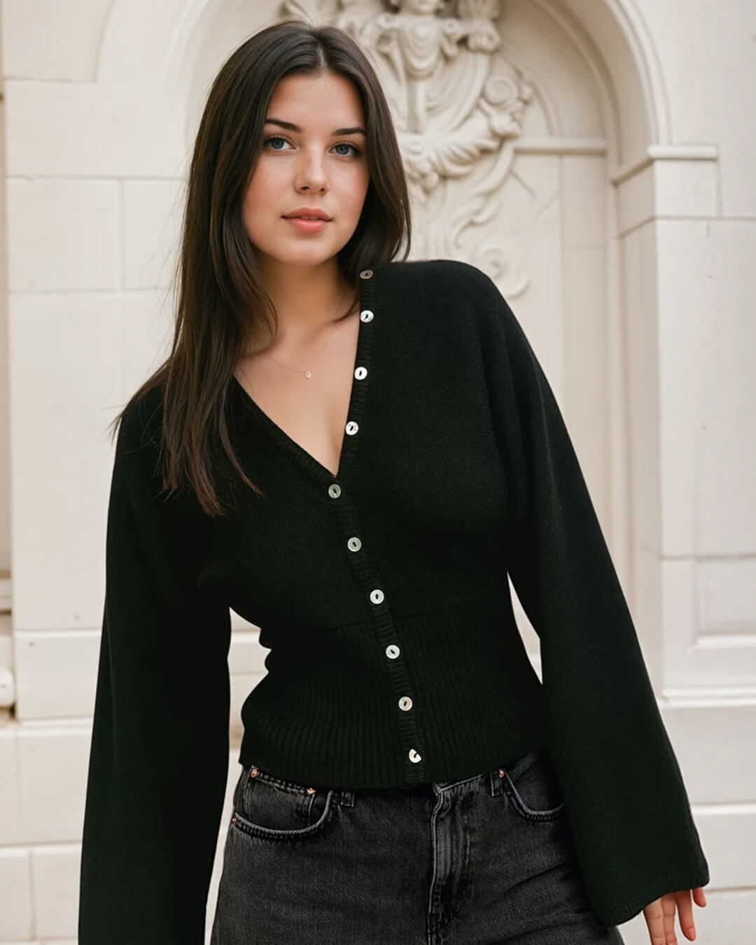 Luna Fitted Knit Button Cardigan